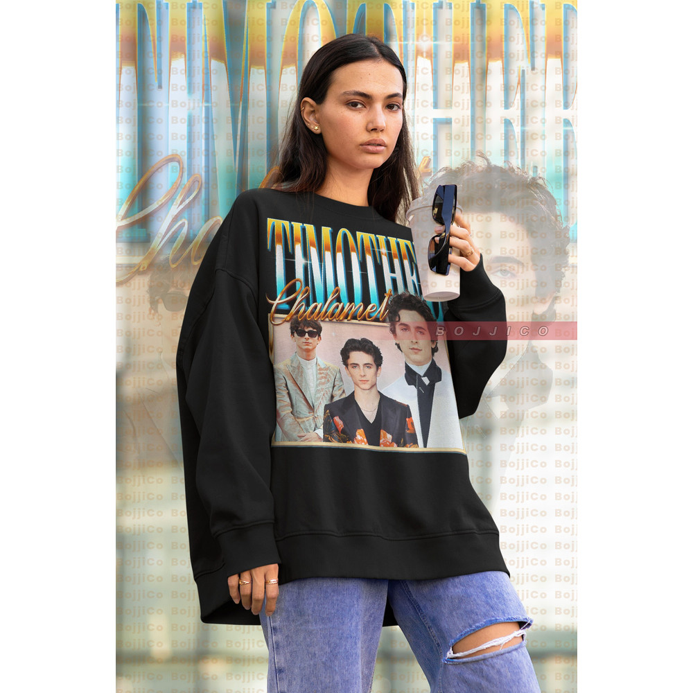 RETRO Timothee Chalamet Vintage Sweathirt The kinngg Homage Sweater, Timothee Chalamet Duune Fan Gift, Timothee Chalamet Retro 90s Sweater-2.jpg