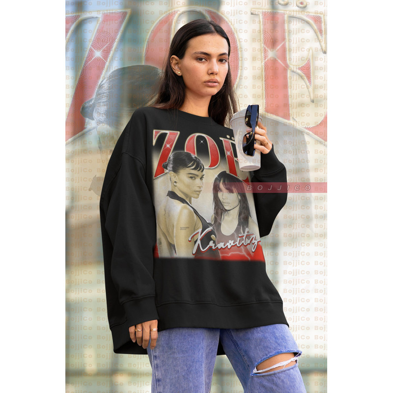 RETRO ZOE KRAVITZ Sweatshirt, Actress-Musician Model Zoe Kravitz Sweater, Robert Pattinson, Selina Kyle Zoe Kravitz Hoodie, Zoe Kravitz Tees.jpg