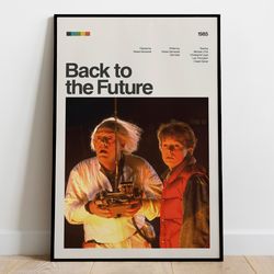back to the future movie poster, modern movie poster print, back to the future poster wall decor, robert zemeckis, marty