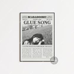 beabadoobee newspaper print, glue song poster, glue song lyrics print, beabadoobee poster, home decor, beatopia poster,