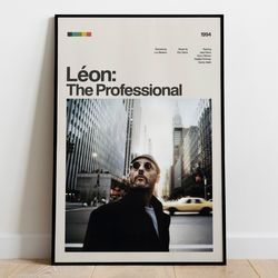 leon movie poster light theme, modern movie poster print, leon the professional poster wall decor, movie posters art.jpg