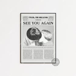 the 1975 retro newspaper print, somebody else poster, lyrics print, being funny in a foreign language, , lc3 less539