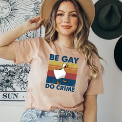 be gay do crime tshirt, be gay shirt, funny duck goose shirt, lgbt sweatshirt, gay pride , lesbian shirt, pride shirt, l