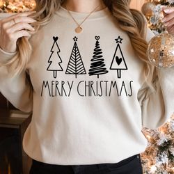 merry christmas sweatshirt, merry christmas sweater, womens christmas hoodie, christmas tree sweatshirt, womens christma