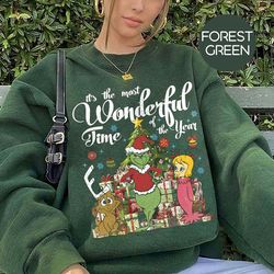 retro merry grinchmas sweatshirt, the most wonderful time of the year grinch christmas shirt, grinchmas shirt, gricnh ch