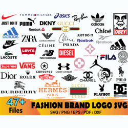 47 fashion brands logo bundle, luxury brands logo svg , gucci svg, louis vuitton svg , balenciaga symbol, gucci logo