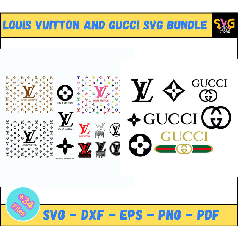 louis vuitton and gucci SVG Bundle (1).png