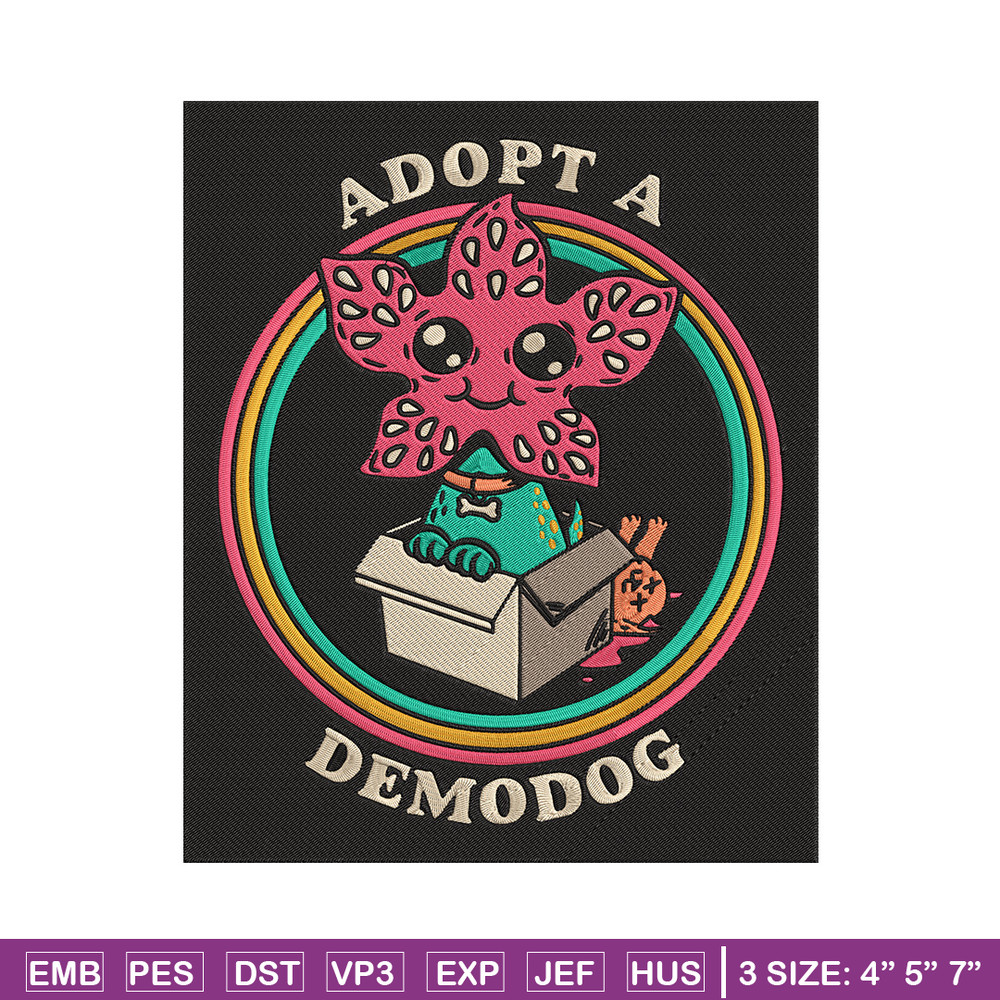 Adpot a demodog Embroidery Design, Demodog Embroidery, Embroidery File, Anime Embroidery, Anime shirt, Digital download.jpg