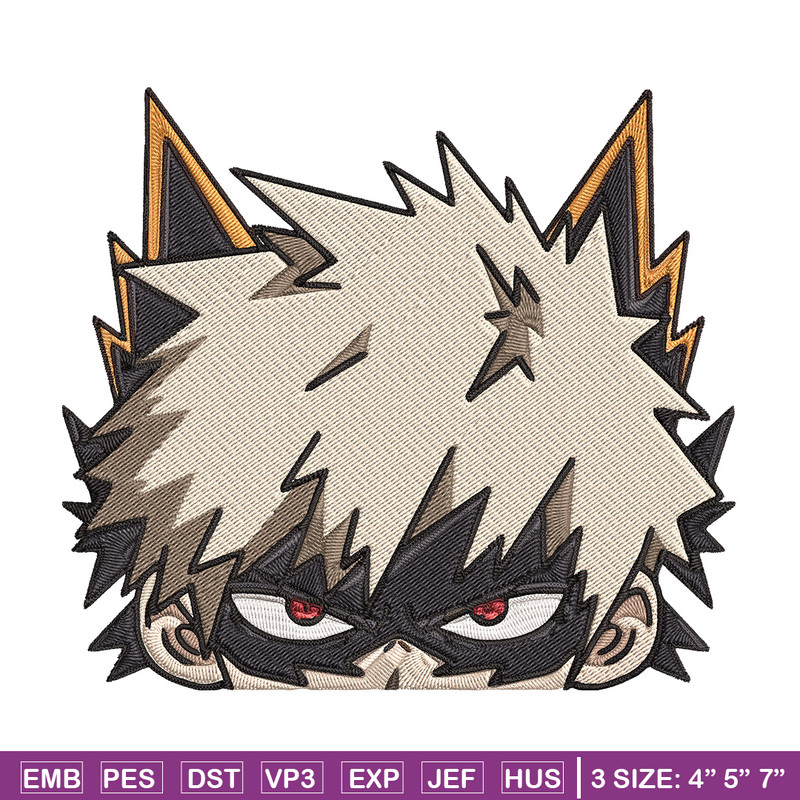 Bakugo Peeker Embroidery Design, Mha Embroidery, Embroidery File, Anime Embroidery, Anime shirt, Digital download.jpg