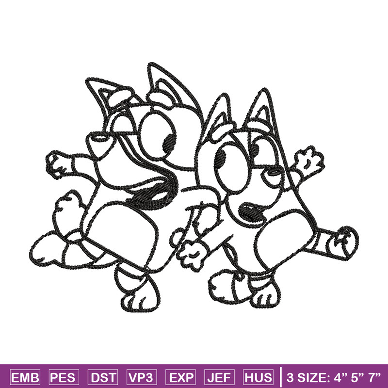 Bingo Bluey Coloring Pages Embroidery, Bluey Embroidery, Embroidery File, cartoon design, logo shirt, Digital download..jpg
