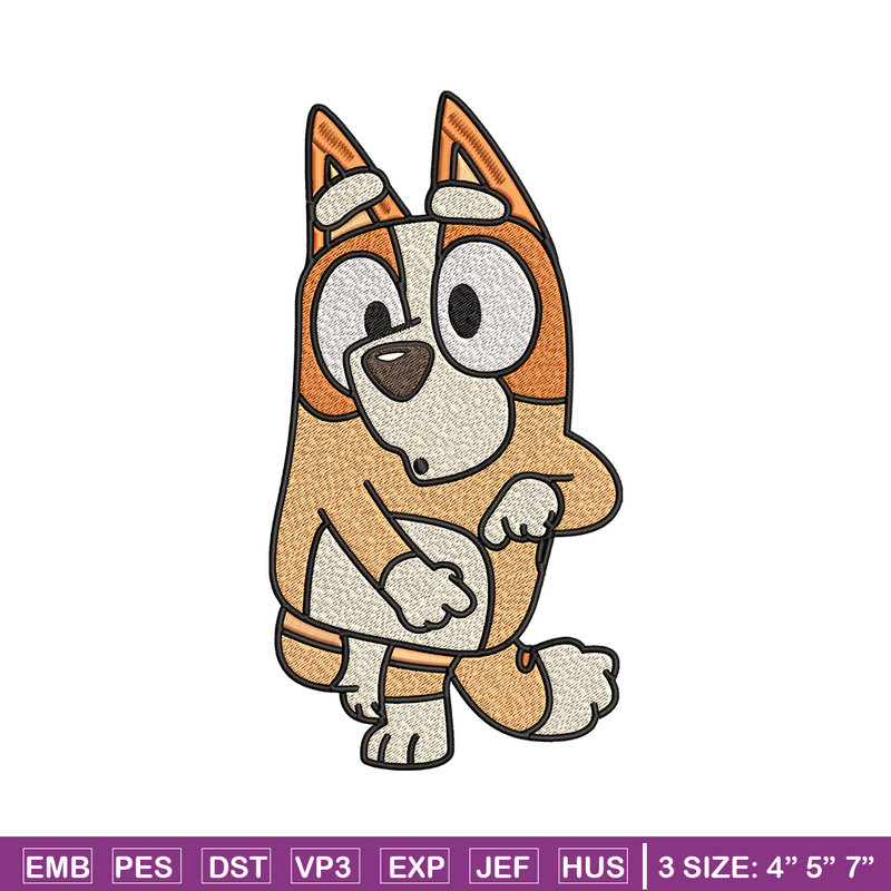 Bingo Heeler Embroidery, Bluey cartoon Embroidery, Embroidery File, cartoon design, cartoon shirt, Digital download..jpg