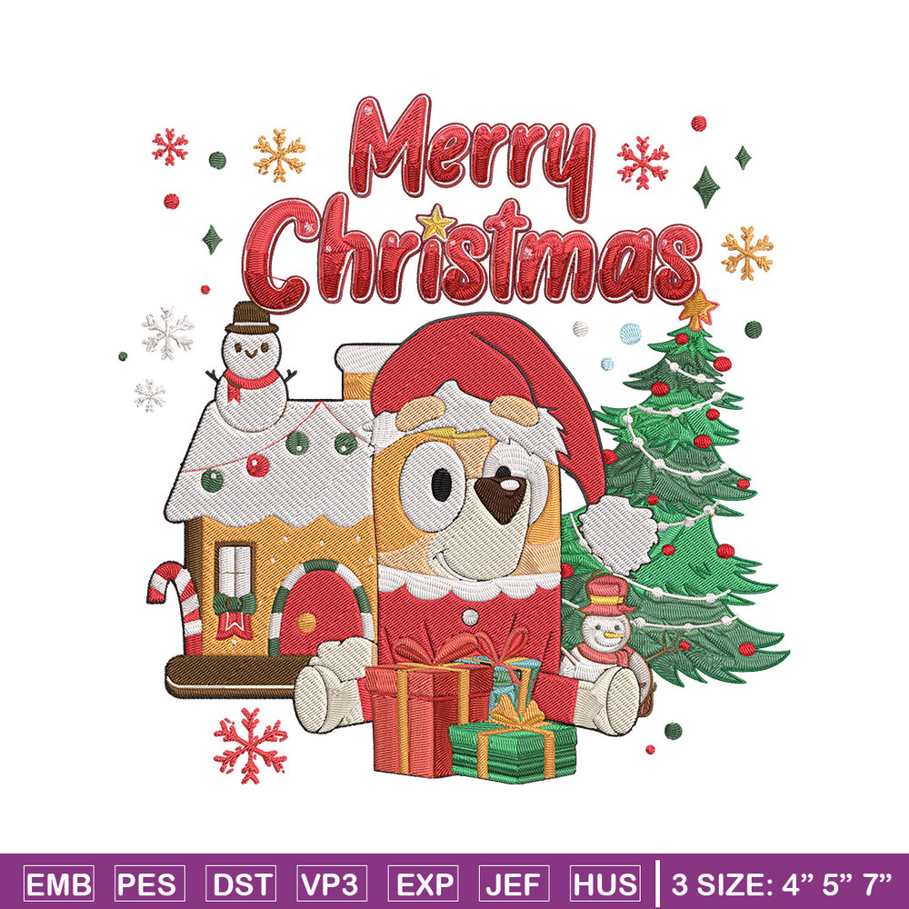 Bingo merry chrismas Embroidery Design,Bluey Embroidery, Embroidery File, Chrismas Embroidery, Digital download.jpg