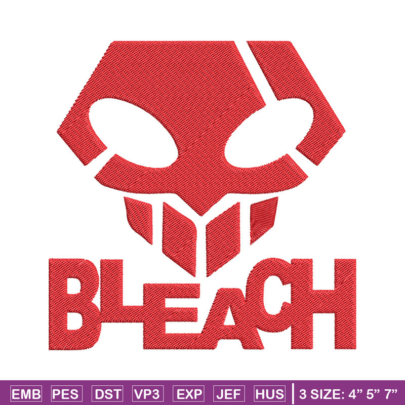 Bleach logo Embroidery Design, Bleach Embroidery, Embroidery File, Anime Embroidery, Anime shirt, Digital download.jpg