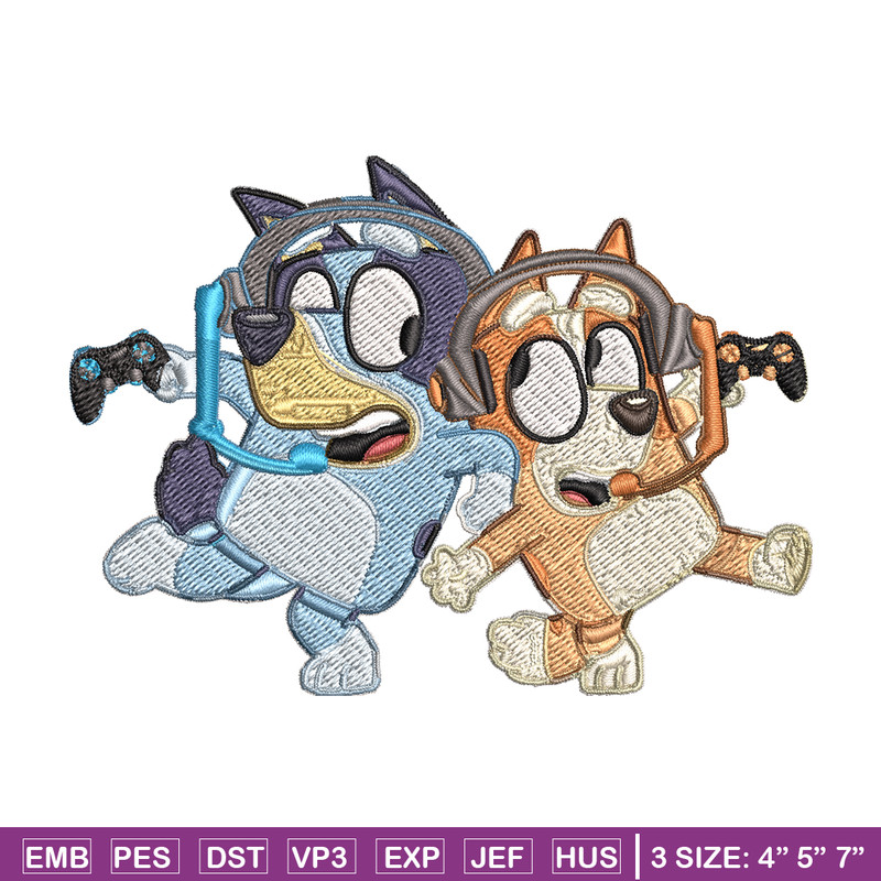 Bluey bingo headphones Embroidery, Bluey Embroidery, Embroidery File, cartoon shirt, cartoon design, Digital download..jpg
