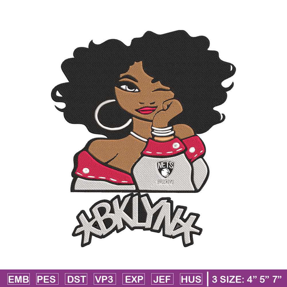 Brooklyn Nets girl embroidery design, NBA embroidery, Sport embroidery, Logo sport embroidery, Embroidery design..jpg