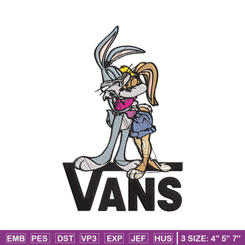 Bugs and Lola Bunny Vans Embroidery design, cartoon Embroidery, cartoon design, Embroidery File, Digital download..jpg