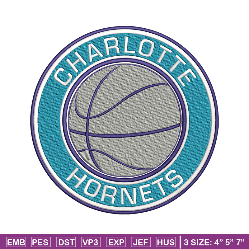 Charlotte Hornets Logo embroidery design, NBA embroidery, Sport embroidery, Embroidery design, Logo sport embroidery..jpg
