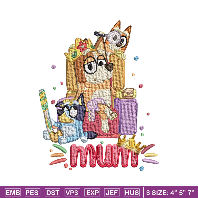 Chilli Heeler Embroidery, Bluey Mum cartoon Embroidery, Embroidery File, cartoon design, cartoon shirt, Digital download.jpg