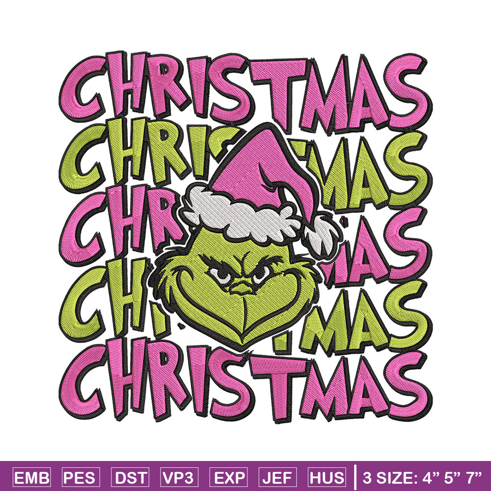 Chrismas Grinch Embroidery Design, Grinch Embroidery, Embroidery File, Chrismas Embroidery, Anime shirt,Digital download.jpg