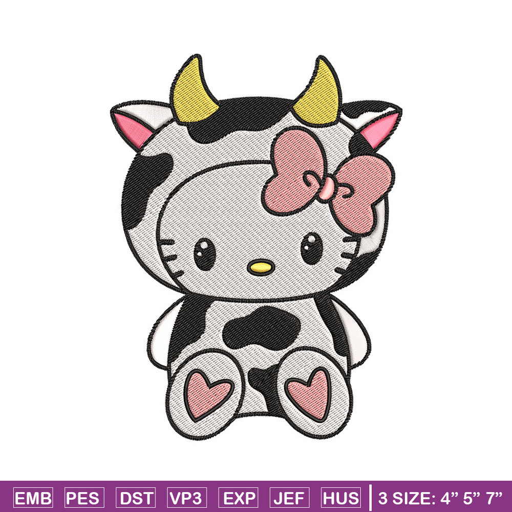 Cow Hello Kitty Embroidery Design, Hello Kitty Embroidery, Embroidery File, Cartoon shirt, Digital download..jpg
