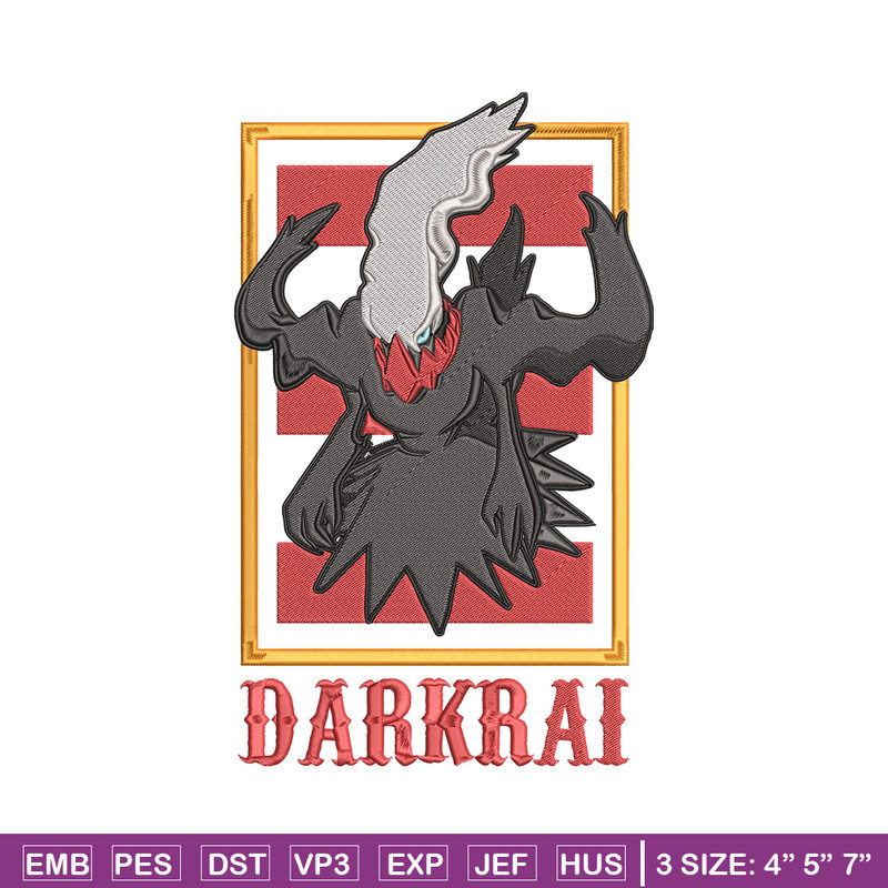 Darkrai poster Embroidery Design, Pokemon Embroidery, Embroidery File, Anime Embroidery, Anime shirt, Digital download.jpg