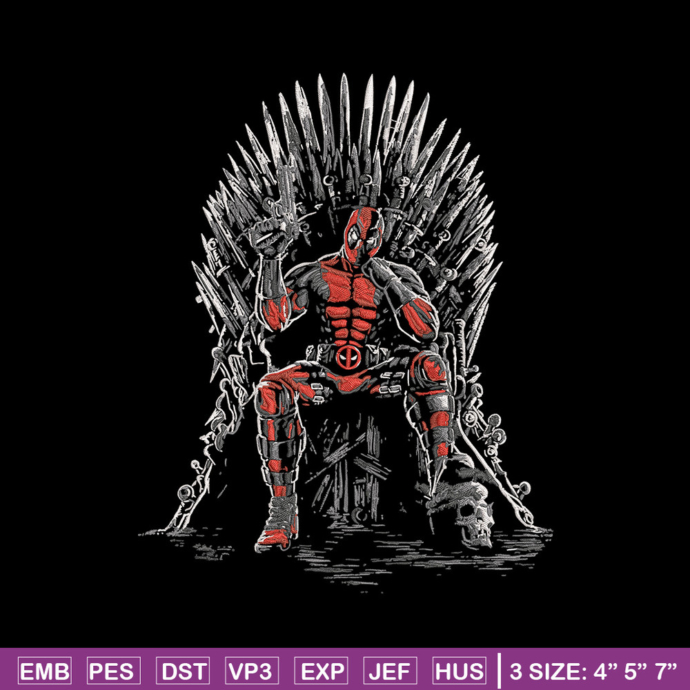 Deadpool king Embroidery Design, Deadpool Embroidery, Embroidery File, Anime Embroidery, Anime shirt, Digital download.jpg
