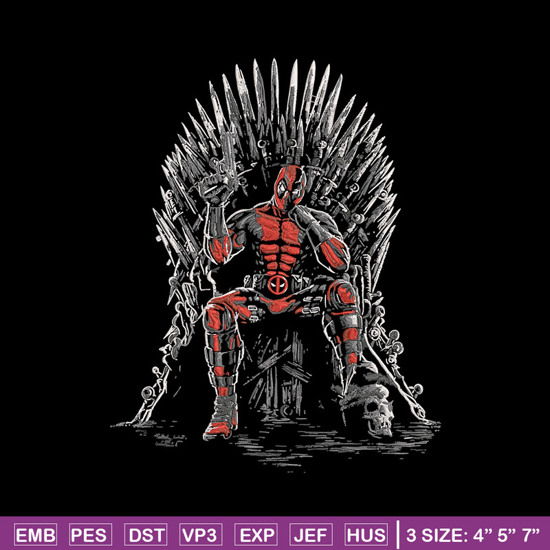 Deadpool king Embroidery Design, Deadpool Embroidery, Embroidery File, Anime Embroidery, Anime shirt, Digital download.jpg