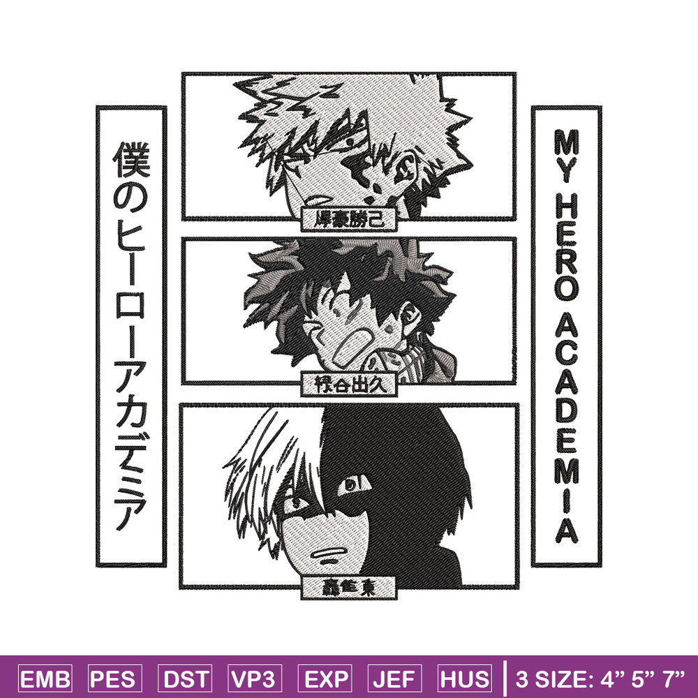 Deku friends Embroidery Design, Mha Embroidery, Embroidery File, Anime Embroidery, Anime shirt, Digital download..jpg