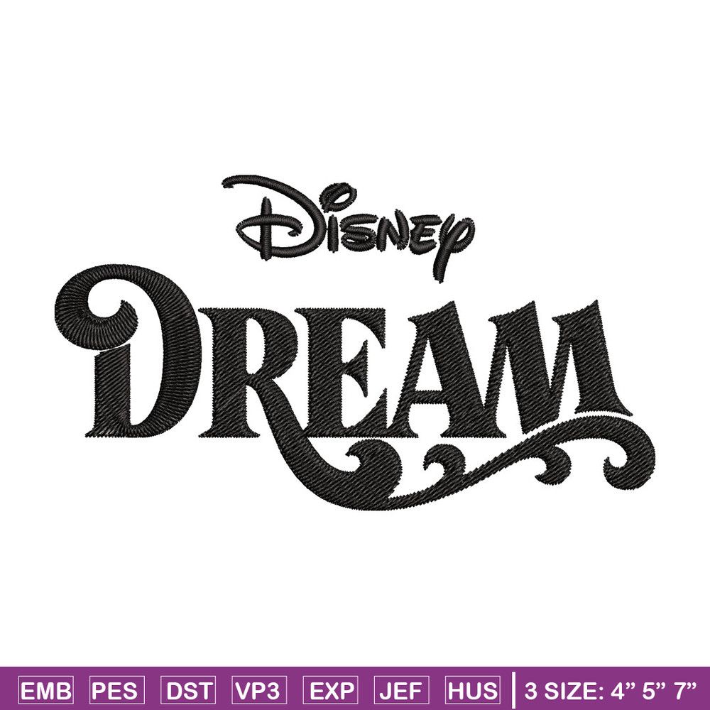 Disney Dream Embroidery Design, Disney logo Embroidery, Embroidery File, Embroidery design, Digital download..jpg