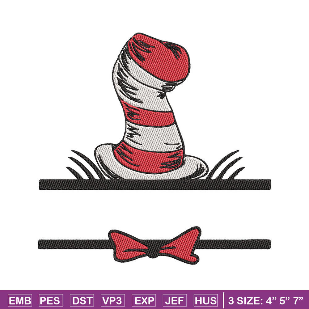 Dr seuss hat Embroidery Design, Cat In The Hat Embroidery, Embroidery File, logo shirt, Digital download..jpg