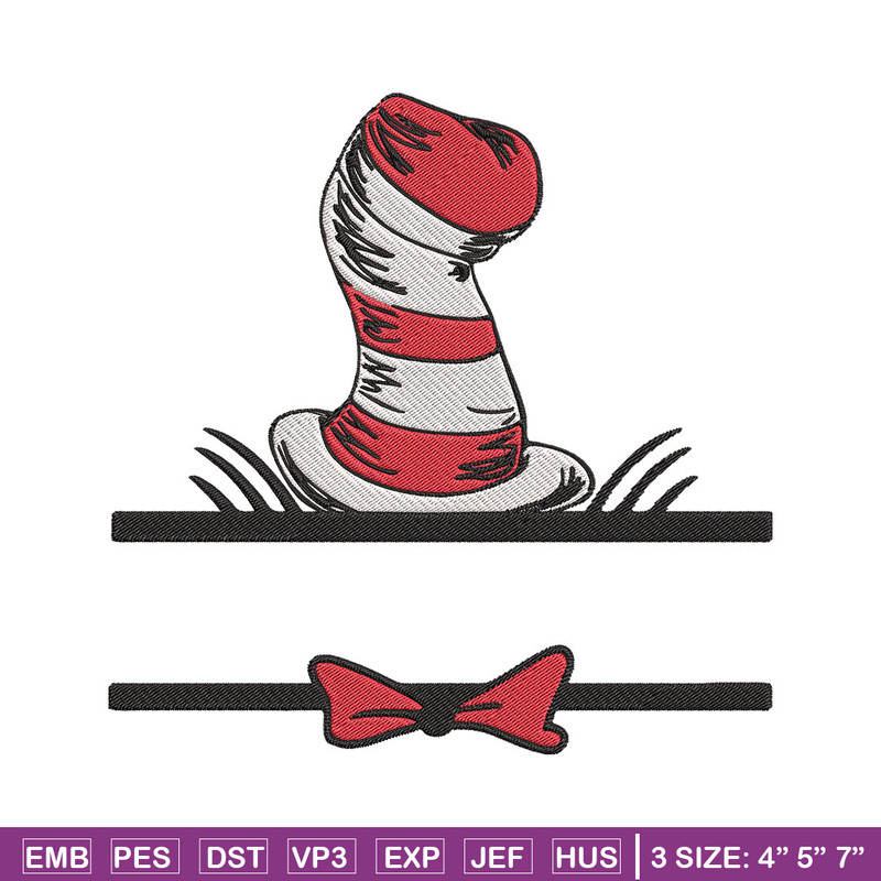 Dr seuss hat Embroidery Design, Cat In The Hat Embroidery, Embroidery File, logo shirt, Digital download..jpg