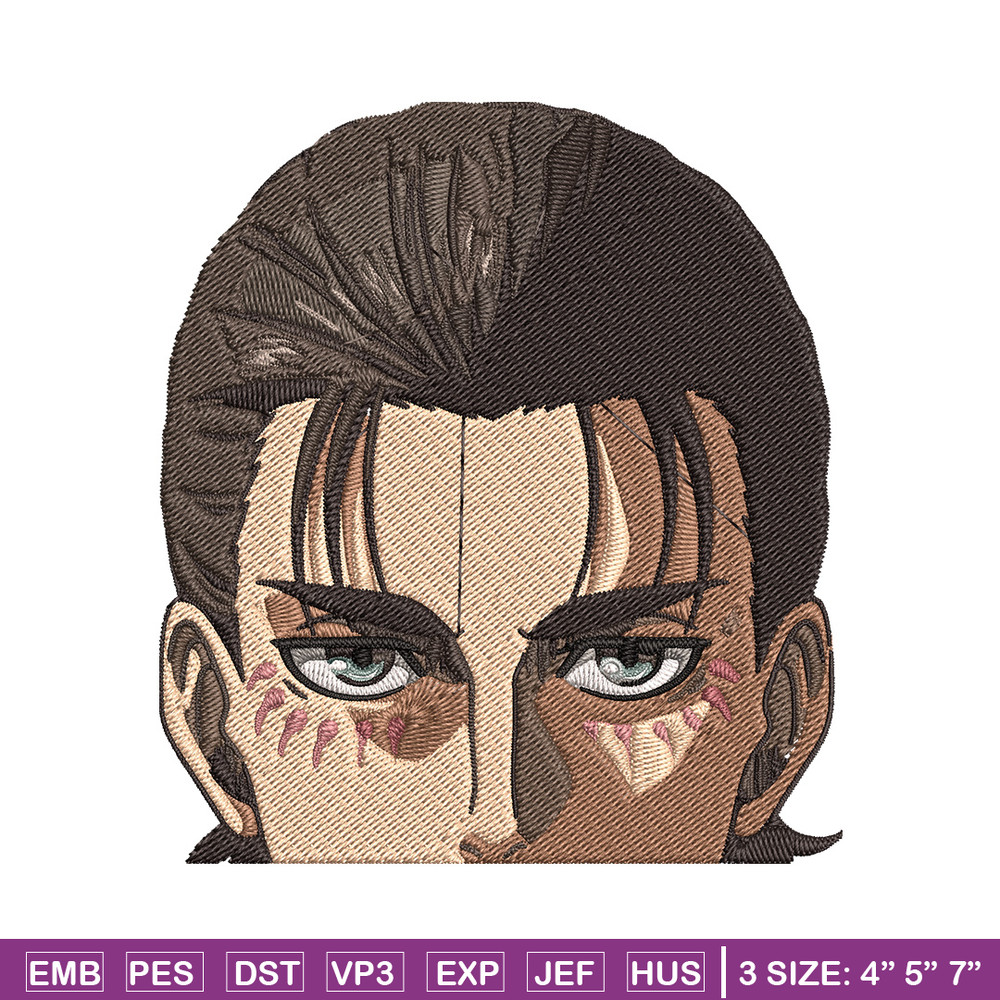 Eren Peeker Embroidery Design, Aot Embroidery, Embroidery File, Anime Embroidery, Anime shirt, Digital download..jpg