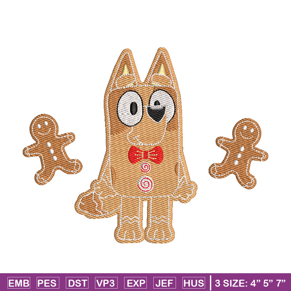 Gingerbread Bluey embroidery design, Bluey embroidery, Chrismas design,Embroidery file,Embroidery shirt,Digital download.jpg
