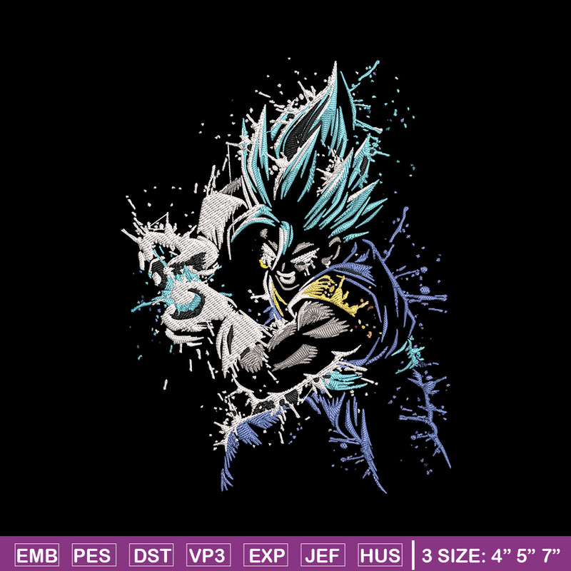 Gogeta Embroidery Design, Dragonball Embroidery, Embroidery File, Anime Embroidery, Anime shirt, Digital download.jpg