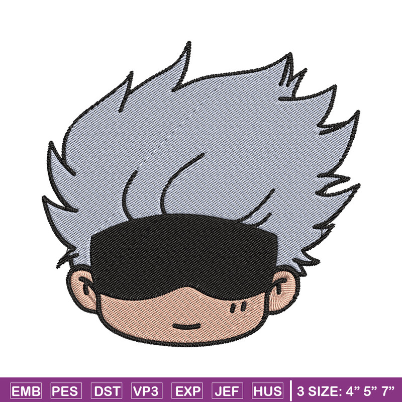 Gojo chibi Embroidery Design, Jujutsu Embroidery, Embroidery File, Anime Embroidery, Anime shirt, Digital download.jpg