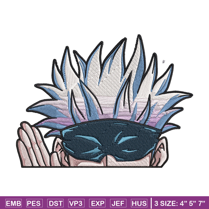 Gojo Peeker Embroidery Design, Jujutsu Embroidery, Embroidery File, Anime Embroidery, Anime shirt, Digital download.jpg
