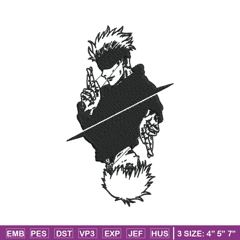 Gojo poster Embroidery Design, Jujutsu Embroidery, Embroidery File, Anime Embroidery, Anime shirt,Digital download.jpg