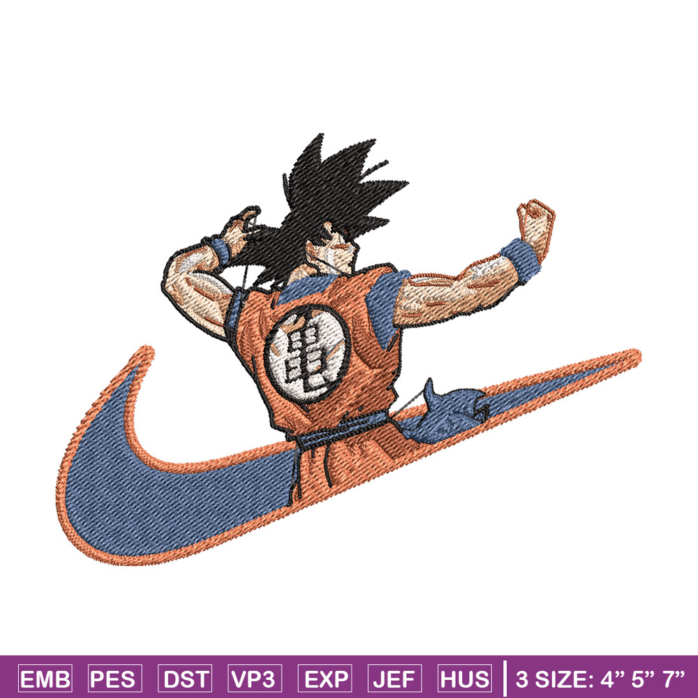 Goku Nike embroidery design, Dragon ball embroidery, Nike design, anime design, anime shirt, Digital download.jpg