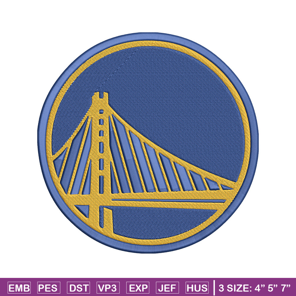 Golden State Warriors logo embroidery design, NBA embroidery,Sport embroidery, Embroidery design,Logo sport embroidery..jpg