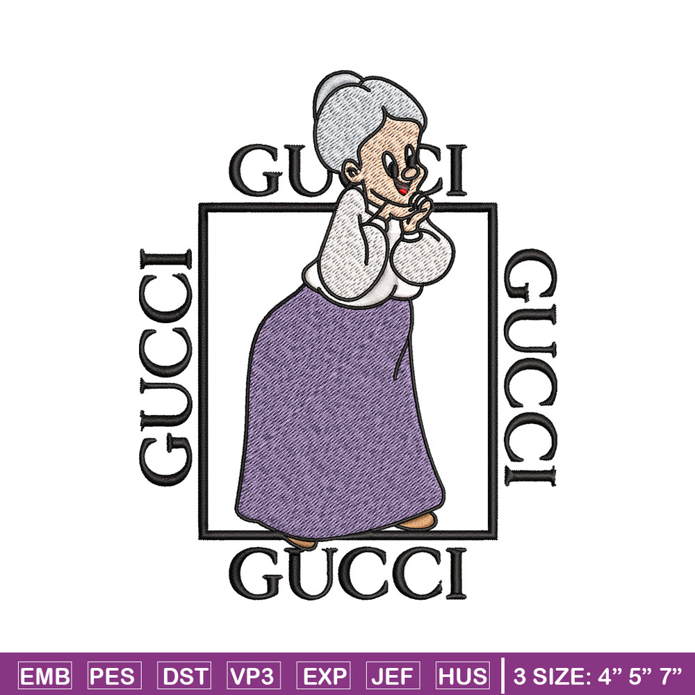 Granny Gucci Embroidery design, Granny Gucci Embroidery, cartoon design, Embroidery File, Gucci logo, Digital download..jpg