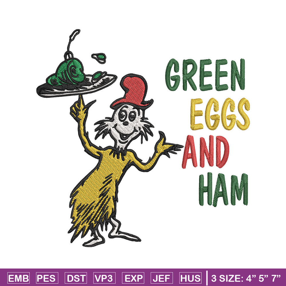 Green eggs and ham Embroidery Design, Dr Seuss Embroidery, Embroidery File, Embroidery design, Digital download.jpg
