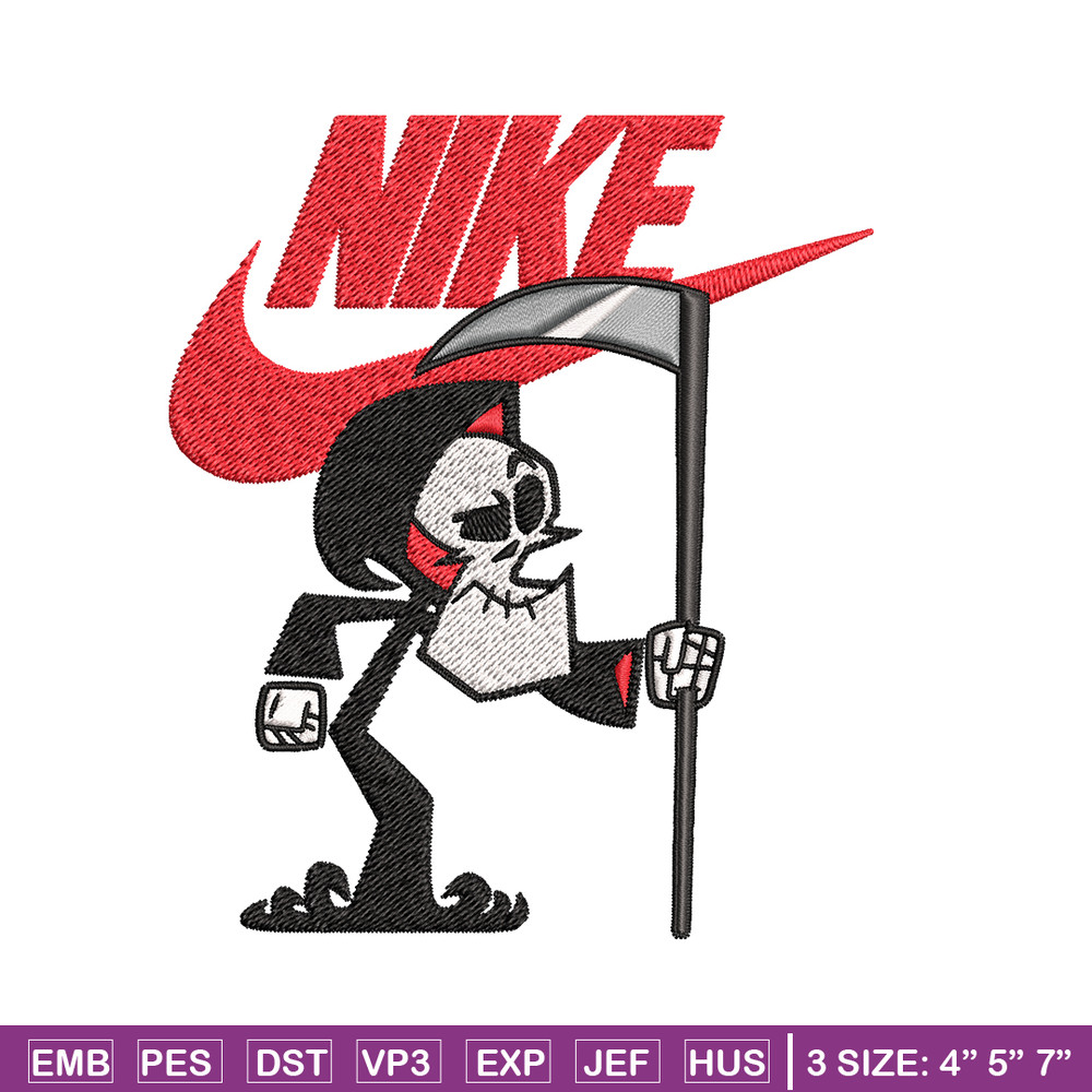 Grim cartoon Nike Embroidery design, Grim cartoon Embroidery, Nike design, Embroidery file, logo shirt, Instant download.jpg