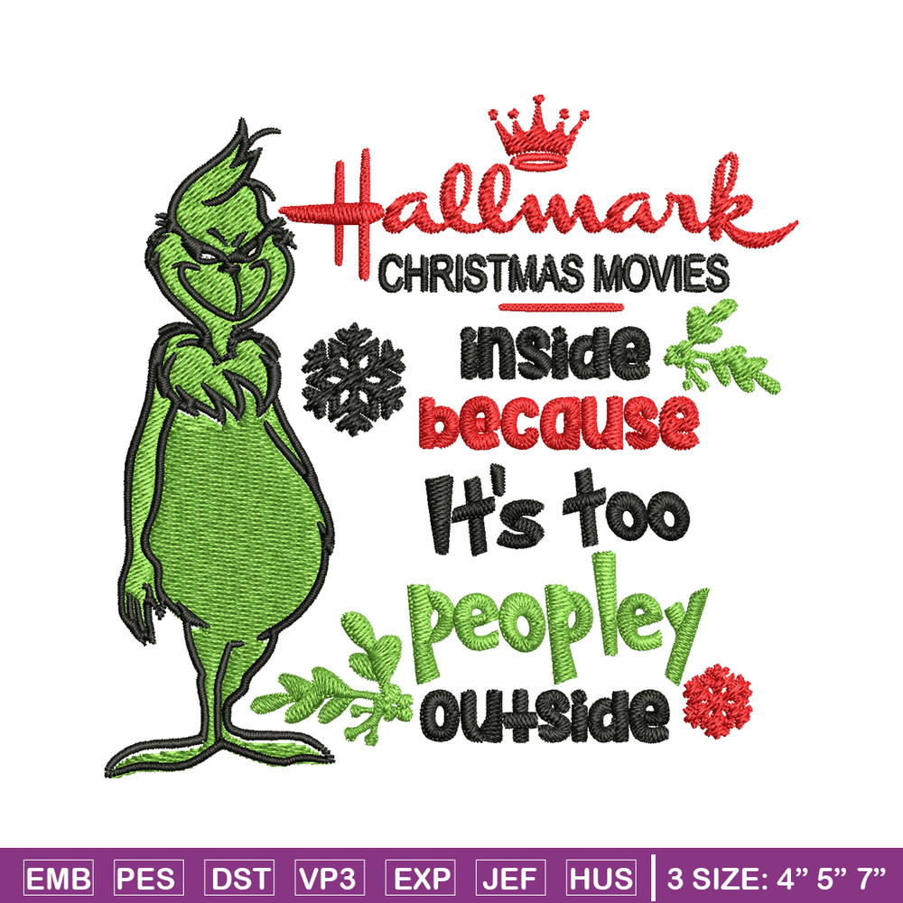 Hallmark Christmas Movies Inside Mr Grinch Embroidery design, Grinch Embroidery, Grinch design, Instant download..jpg