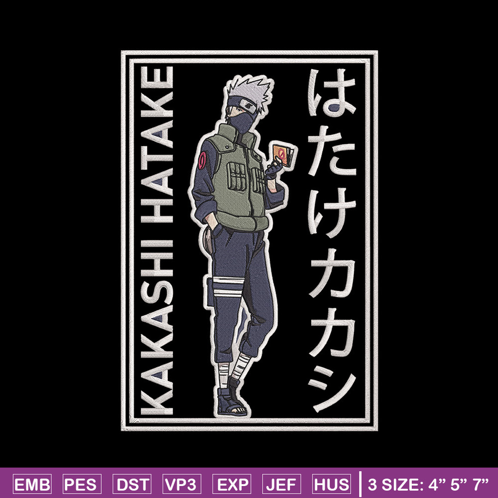 Hatake Kakashi Embroidery Design, Naruto Embroidery, Embroidery File, Anime Embroidery, Anime shirt,Digital download..jpg