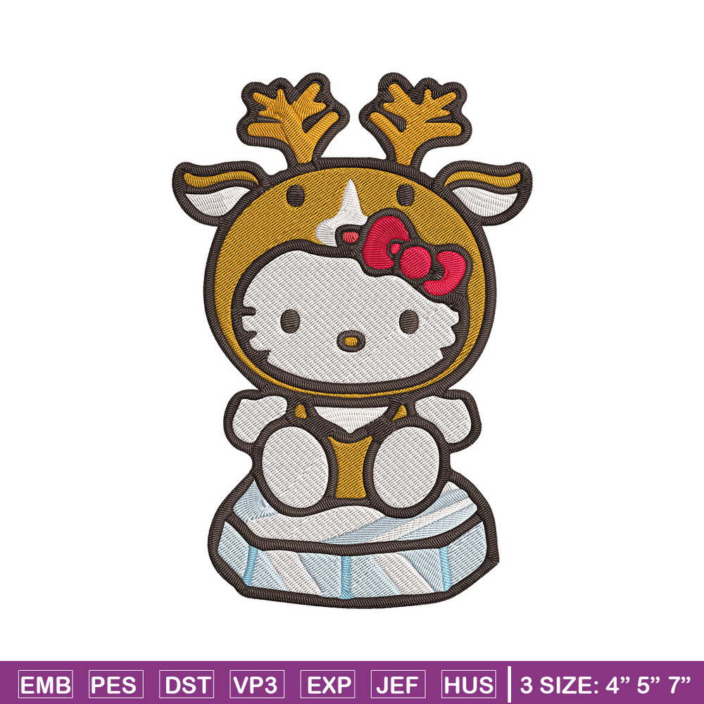 Hello kitty reineer Embroidery Design, Hello kitty Embroidery, Embroidery File, Anime Embroidery, Digital download.jpg