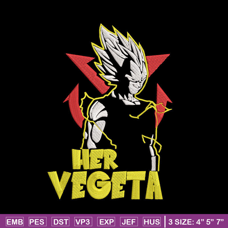 Her Vegeta Embroidery Design, Dragonball Embroidery, Embroidery File, Anime Embroidery, Anime shirt, Digital download..jpg