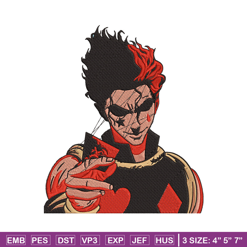 Hisoka Poster Embroidery Design, Hxh Embroidery, Embroidery File, Anime Embroidery, Anime shirt, Digital download.jpg