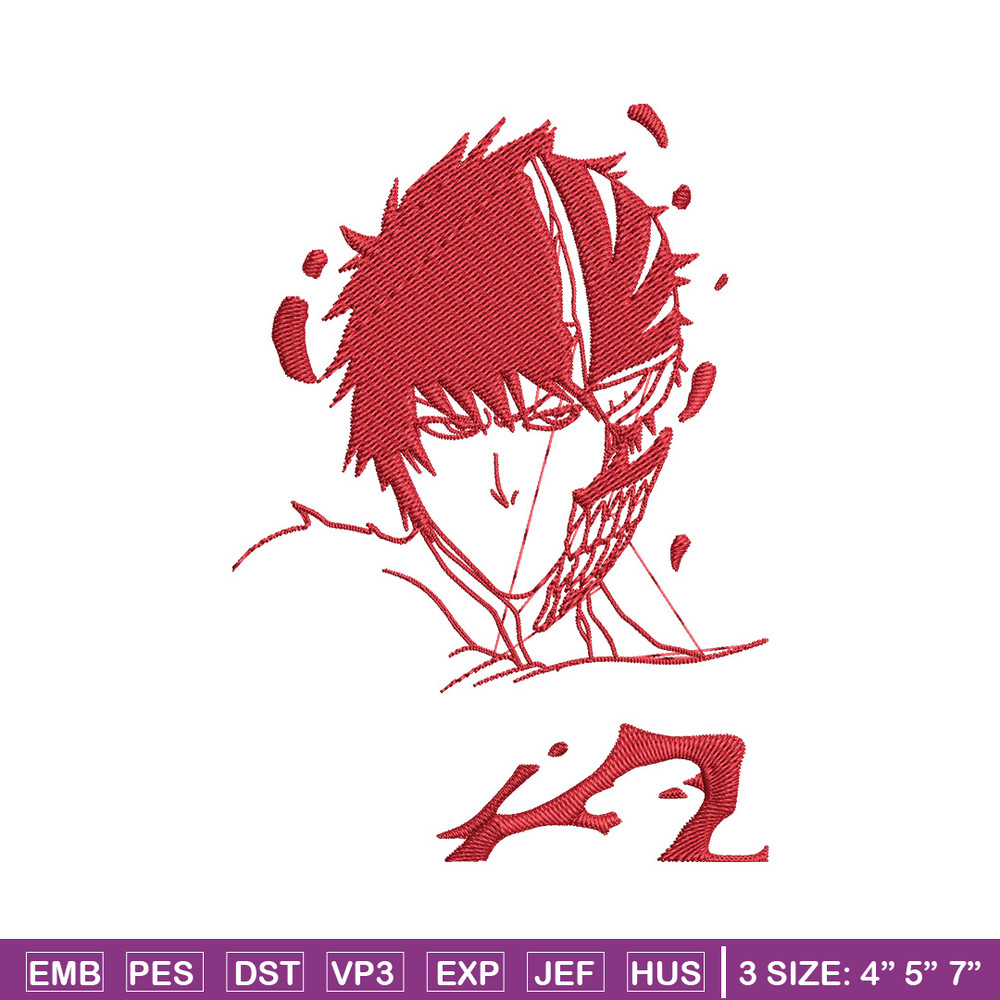 Ichigo poster Embroidery Design, Bleach Embroidery, Embroidery File, Anime Embroidery, Anime shirt, Digital download.jpg