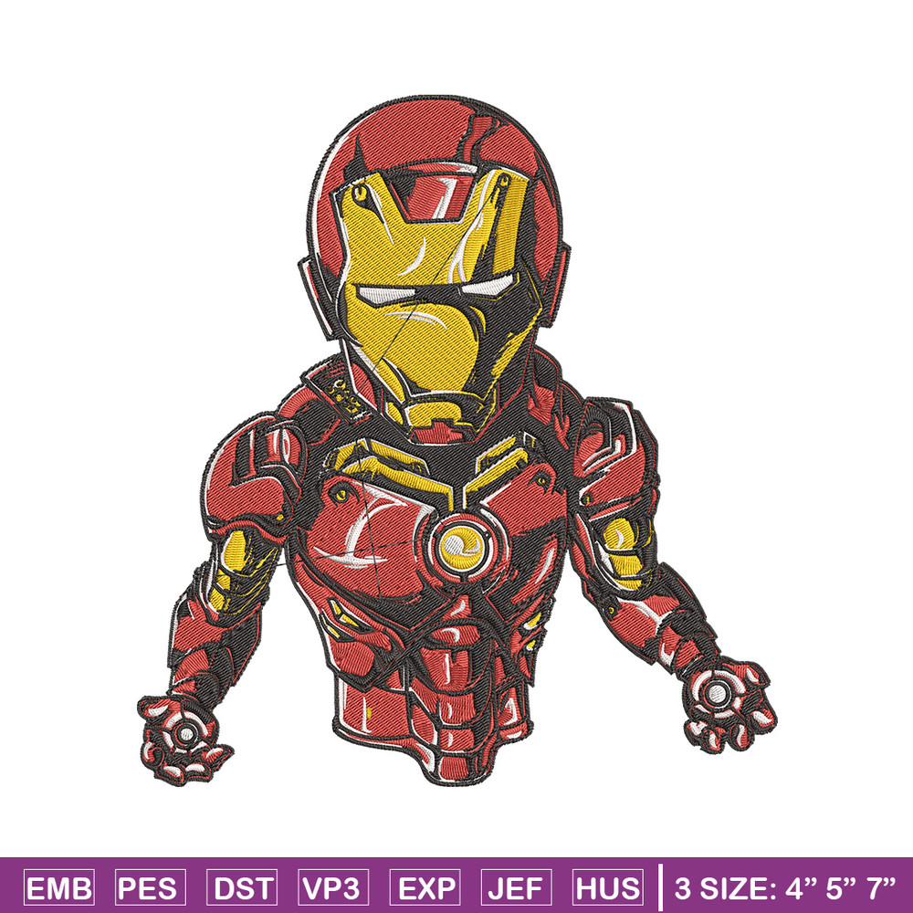 Iron man chibi Embroidery Design, Marvel Embroidery, Embroidery File, Anime Embroidery, Anime shirt, Digital download.jpg