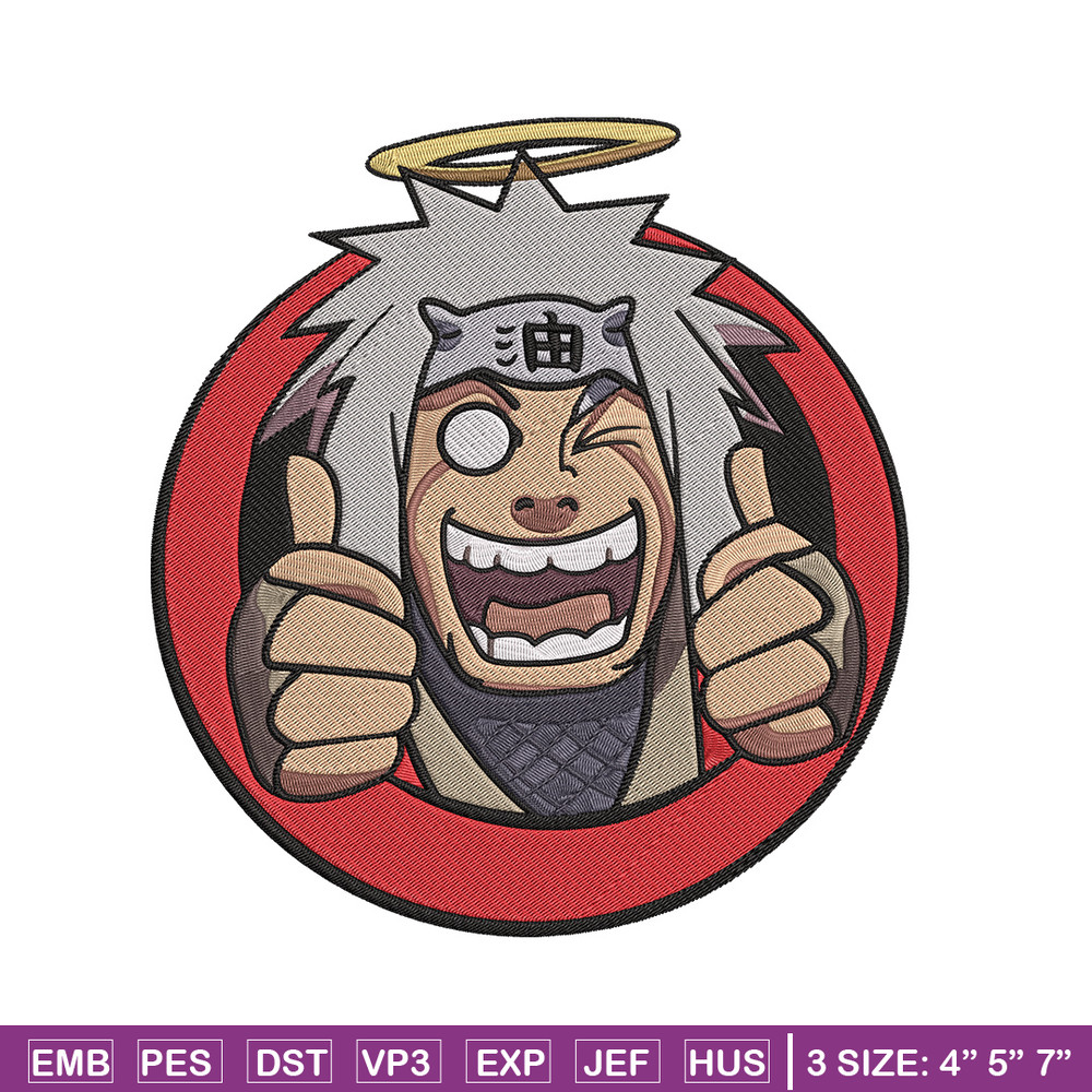 Jiraiya circle Embroidery Design, Naruto Embroidery, Embroidery File, Anime Embroidery, Anime shirt, Digital download.jpg